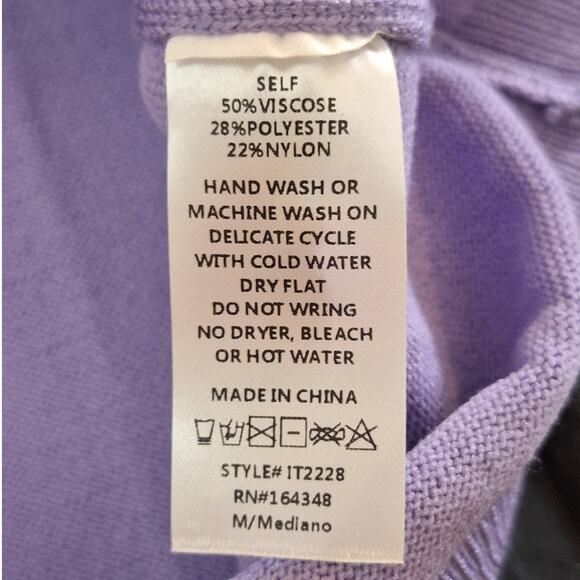 First Love by Lovelyn Sweater Women's Medium Lavender Classic Preppy Spring Y2K - Picture 6 of 6